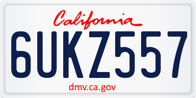 CA license plate 6UKZ557