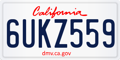 CA license plate 6UKZ559