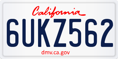 CA license plate 6UKZ562
