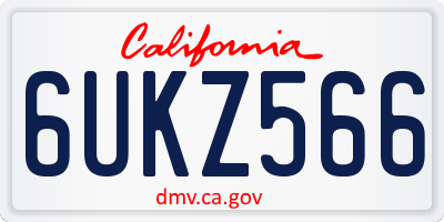 CA license plate 6UKZ566