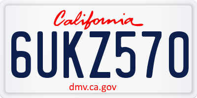 CA license plate 6UKZ570