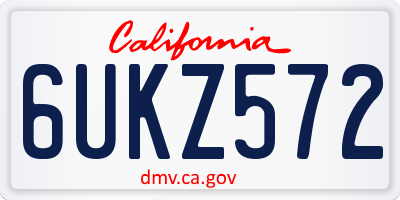 CA license plate 6UKZ572