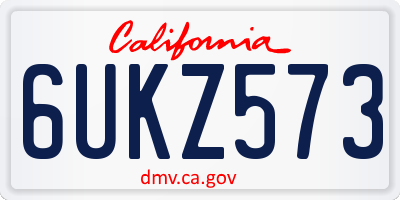 CA license plate 6UKZ573