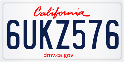 CA license plate 6UKZ576