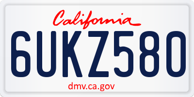 CA license plate 6UKZ580