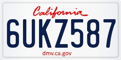 CA license plate 6UKZ587