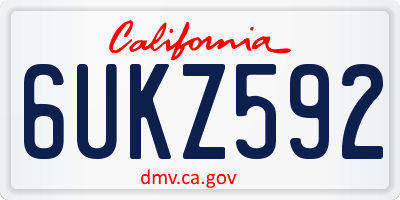 CA license plate 6UKZ592