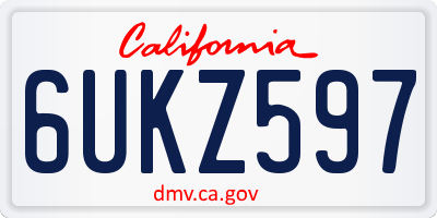 CA license plate 6UKZ597