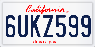 CA license plate 6UKZ599