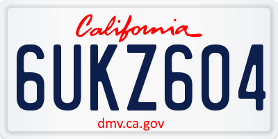 CA license plate 6UKZ604