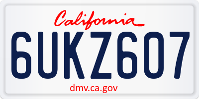 CA license plate 6UKZ607