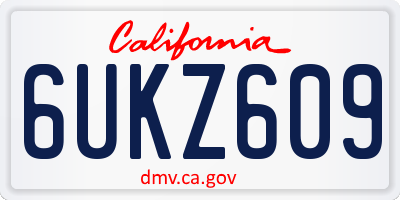 CA license plate 6UKZ609