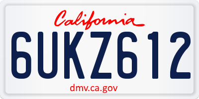 CA license plate 6UKZ612