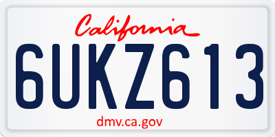 CA license plate 6UKZ613