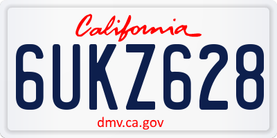 CA license plate 6UKZ628