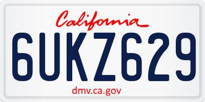 CA license plate 6UKZ629