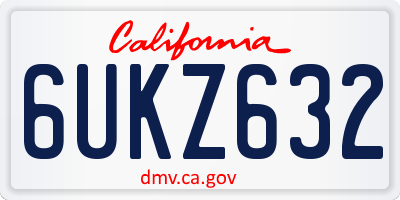 CA license plate 6UKZ632