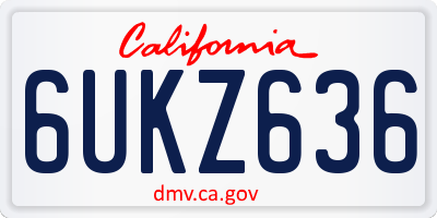 CA license plate 6UKZ636
