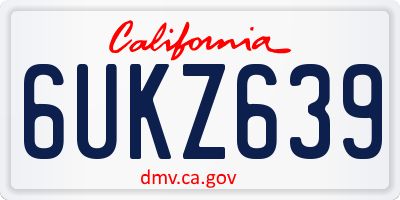 CA license plate 6UKZ639