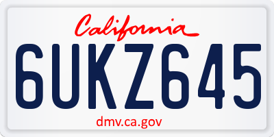 CA license plate 6UKZ645