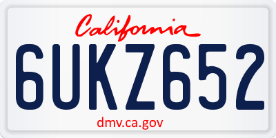 CA license plate 6UKZ652