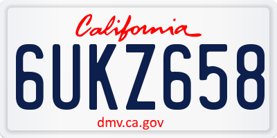 CA license plate 6UKZ658
