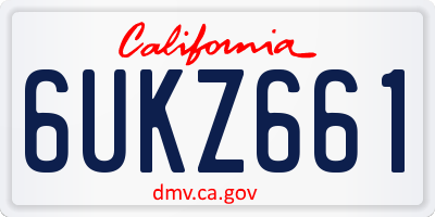 CA license plate 6UKZ661