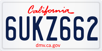 CA license plate 6UKZ662