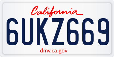 CA license plate 6UKZ669