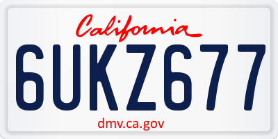 CA license plate 6UKZ677