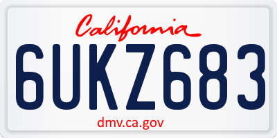 CA license plate 6UKZ683