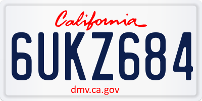 CA license plate 6UKZ684