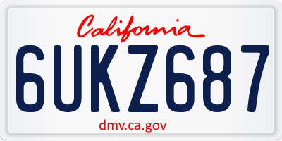 CA license plate 6UKZ687
