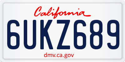 CA license plate 6UKZ689