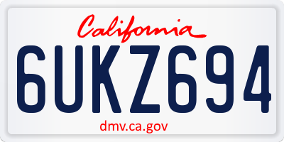 CA license plate 6UKZ694