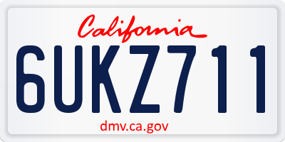 CA license plate 6UKZ711
