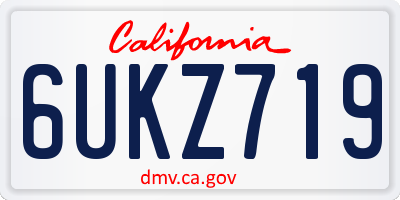 CA license plate 6UKZ719