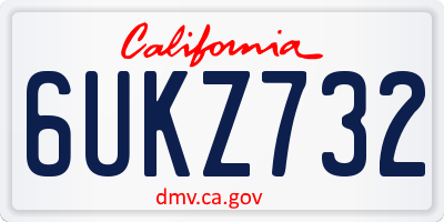 CA license plate 6UKZ732