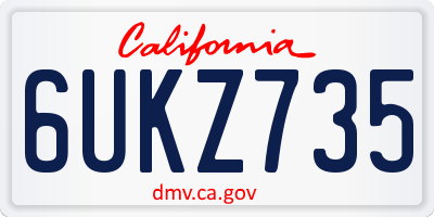 CA license plate 6UKZ735