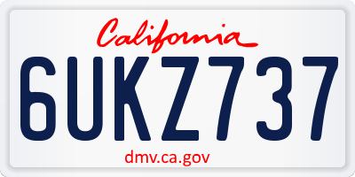 CA license plate 6UKZ737