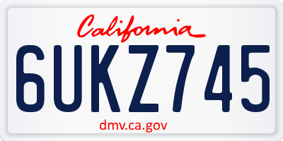 CA license plate 6UKZ745