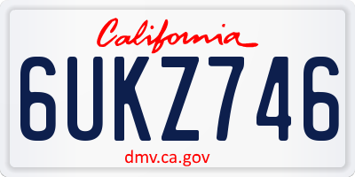 CA license plate 6UKZ746