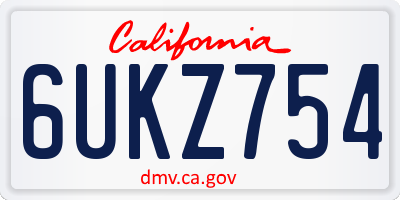 CA license plate 6UKZ754