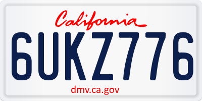 CA license plate 6UKZ776
