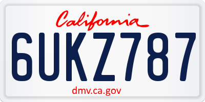 CA license plate 6UKZ787