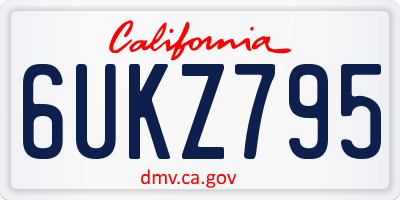 CA license plate 6UKZ795