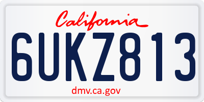 CA license plate 6UKZ813