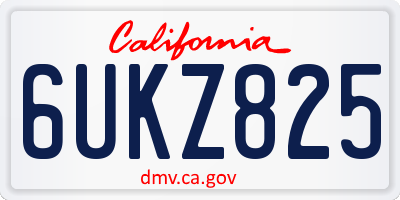 CA license plate 6UKZ825
