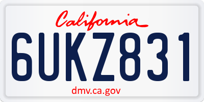 CA license plate 6UKZ831