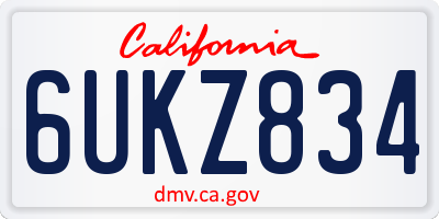 CA license plate 6UKZ834
